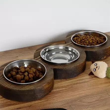 Matskål Hanah Home Pet010 Valnöt Granträ 16,5x3,5x48 cm - Mat- och dryckeskärl - 8682870777088 - 2