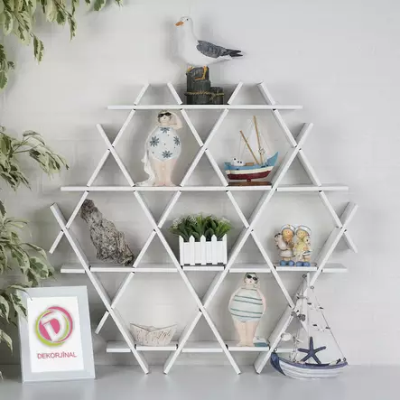 Papphylla, vit, 70 x 67 x 11 cm, hållbar, ekologisk, mångsidig - Hylla och klädhängare - 8681875127508 - 1