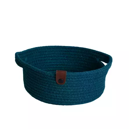 Bomullskorgset (3 delar), blå, 15 x 15 x 6 cm, tålig, mångsidig, handgjord - Förvaringslådor och korgar - 8683742917458 - 1