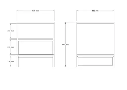 Sängbord Hanah Home Lindau Safir Spånskiva 51x61x51 cm - Nattduksbord - 8683743246748 - 1
