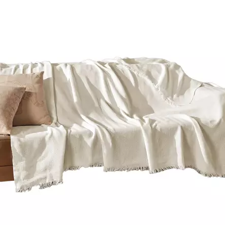 Sofföverdrag, ecru, 170 x 205 cm, ekologisk, mjuk, tvättbar - Soffor - 8684282043508 - 1