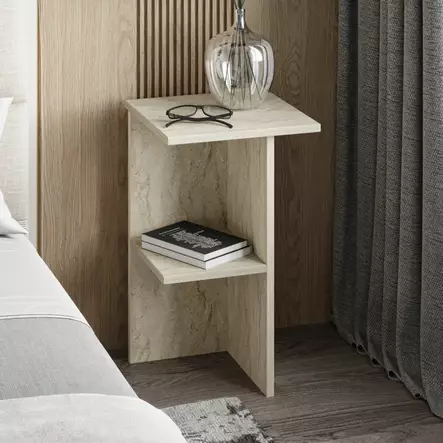 Sängbord Hanah Home Leray Travertine Spånskiva 36x60x36 cm - Nattduksbord - 8684283735198 - 2
