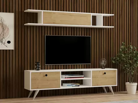 TV-bänk Hanah Home Italo Vit Furu Spånskiva 160x45x30 cm - TV-bänkar - 8681875158618 - 2