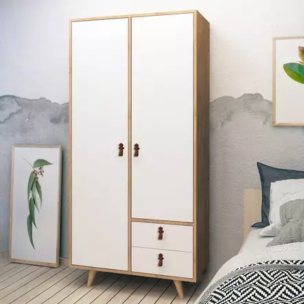 Garderob Hanah Home Musso Ek Spånskiva 100x190x52 cm - Garderober - 8681875207538 - 2