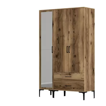Garderob Hanah Home Kumsal RT Valnöt Spånskiva 120x47,5x201,4 cm - Garderober - 8684282089308 - 1