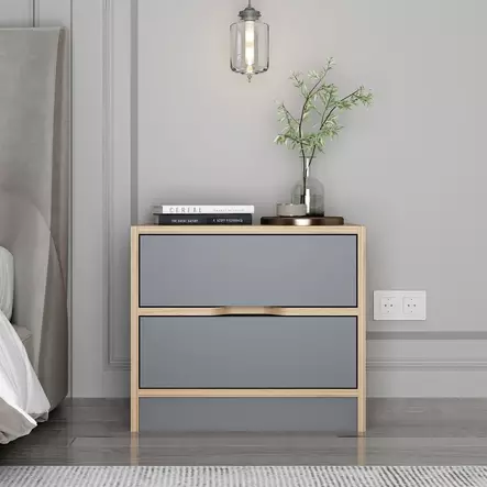 Sängbord Hanah Home Elina Valnöt Antracit Spånskiva 54x47x40 cm - Nattduksbord - 8683742567288 - 2