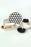 Frukostset Hermia Svart Vit Keramik 18 Delar - Serveringsfat - 8684282417798 - 1