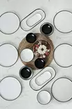 Frukostset Hermia Svart Vit Keramik 18 Delar - Serveringsfat - 8684282417828 - 2