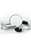 Frukostset Hermia Svart Vit Keramik 18 Delar - Serveringsfat - 8684282417828 - 8