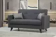 2-sits bäddsoffa Atelier del Sofa Polya Mörkgrå Tyg 151x75x86 cm - Bäddsoffor - 8683742755418 - 3