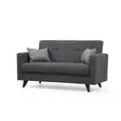 2-sits bäddsoffa Atelier del Sofa Polya Mörkgrå Tyg 151x75x86 cm - Bäddsoffor - 8683742755418 - 1