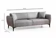 3-sits soffa Atelier del Sofa Belissimo Grå Polyester 220x95x67 cm - Soffor - 8683342950558 - 8