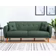 3-sits bäddsoffa Atelier del Sofa Aria Grön Linne 205x80x85 cm - Bäddsoffor - 8681875648188 - 2