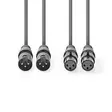 Balanserad ljudkabel | 2x XLR 3-Pin Hane | 2x XLR 3-Pin Hona | Nickelplaterad | 5.00 m | Rund | PVC | Mörkgrå | Kartonghylsa - Ljudkablar - 5412810295708 - 10