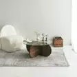 Soffbord Hanah Home Bubble Valnöt Härdat Glas Spånskiva 75x35x75 cm - Soffbord - 8683342746908 - 2