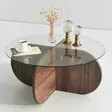 Soffbord Hanah Home Bubble Valnöt Härdat Glas Spånskiva 75x35x75 cm - Soffbord - 8683342746908 - 4
