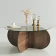 Soffbord Hanah Home Bubble Valnöt Härdat Glas Spånskiva 75x35x75 cm - Soffbord - 8683342746908 - 3