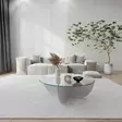 Soffbord Hanah Home Lily Vit Härdat Glas Spånskiva 90x30x90 cm - Soffbord - 8683342746878 - 3