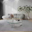 Soffbord Hanah Home Lily Vit Härdat Glas Spånskiva 90x30x90 cm - Soffbord - 8683342746878 - 2