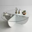 Soffbord Hanah Home Lily Vit Härdat Glas Spånskiva 90x30x90 cm - Soffbord - 8683342746878 - 8