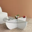 Soffbord Hanah Home Lily Vit Härdat Glas Spånskiva 90x30x90 cm - Soffbord - 8683342746878 - 5