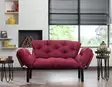 2-sits bäddsoffa Atelier del Sofa Nitta Maroon Easy Clean Tyg 155x70x80 cm - Bäddsoffor - 8681875569438 - 1