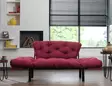 2-sits bäddsoffa Atelier del Sofa Nitta Maroon Easy Clean Tyg 155x70x80 cm - Bäddsoffor - 8681875569438 - 3