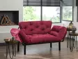 2-sits bäddsoffa Atelier del Sofa Nitta Maroon Easy Clean Tyg 155x70x80 cm - Bäddsoffor - 8681875569438 - 2