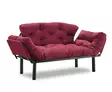 2-sits bäddsoffa Atelier del Sofa Nitta Maroon Easy Clean Tyg 155x70x80 cm - Bäddsoffor - 8681875569438 - 5