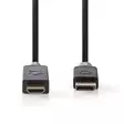 Displayport-kabel | DisplayPort Hane | HDMI Kontakt | 4K@30Hz | Guldplaterad | 2.00 m | Rund | PVC | Antracit | Låda - Dator och nätverk - 5412810263868 - 10