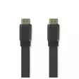 High Speed HDMI kabel med Ethernet | HDMI Kontakt | HDMI Kontakt | 4K@30Hz | 10.2 Gbps | 3.00 m | Platt | PVC | Svart | Kuvert - HDMI-kablar - 5412810264728 - 1