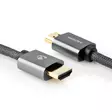 High Speed HDMI kabel med Ethernet | HDMI Kontakt | HDMI Kontakt | 4K@60Hz | ARC | 18 Gbps | 1.00 m | Rund | Bomull | Grått Med Metall | Kartong med täckt fönster - HDMI-kablar - 5412810318858 - 45