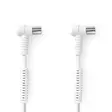 Koaxialkabel | IEC (Koax) Hane | IEC (Koax) Hona | Nickelplaterad | 120 dB | 75 Ohm | Fyra skydd | 3.00 m | Rund | PVC | Vit | Låda - Antennkablar - 5412810425938 - 1
