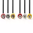 Komposit videokabel | 3x RCA Hane | 3x RCA Hona | Nickelplaterad | 480p | 5.00 m | Rund | PVC | Svart | Kuvert - Dator och nätverk - 5412810280308 - 10