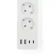 SmartLife Grenkontakt | 2x USB-A / 2x USB-C / 4x plug with earth contact (CEE 7/3) | 16.0 A | 3680 W | 2.00 m | 0 - 55 °C | Android / IOS | Vit - Smarta eluttag - 5412810448388 - 45