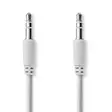 Stereoljudkabel | 3.5 mm Hane | 3.5 mm Hane | Nickelplaterad | 1.00 m | Rund | Vit | Plastpåse - Ljudkablar - 5412810280728 - 1