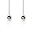Stereoljudkabel | 3.5 mm Hane | 3.5 mm Hane | Nickelplaterad | 1.00 m | Rund | Vit | Plastpåse - Ljudkablar - 5412810280728 - 10