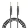 Stereoljudkabel | 6.35 mm Hane | 6.35 mm Hane | Nickelplaterad | 5.00 m | Rund | Mörkgrå | Kartonghylsa - Ljudkablar - 5412810295258 - 1