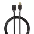 USB-kabel | USB 2.0 | USB-A Hane | USB-A Hona | 480 Mbps | Guldplaterad | 2.00 m | Rund | PVC | Antracit | Låda - Dator och nätverk - 5412810263448 - 1