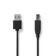 USB-kabel | USB 2.0 | USB-A Hane | USB-B Hane | 480 Mbps | Nickelplaterad | 3.00 m | Rund | PVC | Svart | Label - Dator och nätverk - 5412810428038 - 1