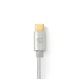 USB-kabel | USB 3.2 Gen 2 | USB-C Hane | USB-C Hane | 100 W | 4K@60Hz | 10 Gbps | Guldplaterad | 1.00 m | Rund | Flätad / Nylon | Aluminium | Kartong med täckt fönster - Dator och nätverk - 5412810262908 - 46