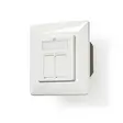 Nätverksvägglåda | Infälld montering | 2-Port port(s) | CAT6a | Rak | Hona | Guldplaterad | PVC | Vit | Kuvert - Dator och nätverk - 5412810331048 - 1