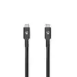 USB-kabel | USB 3.2 Gen 2 | USB-C Hane | USB-C Hane | 100 W | 4K@60Hz | 10 Gbps | Nickelplaterad | 1.00 m | Rund | PVC | Svart | Låda - Nedis produkter - 5412810481408 - 1