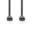 USB-kabel | USB 3.2 Gen 2 | USB-C Hane | USB-C Hane | 100 W | 4K@60Hz | 10 Gbps | Nickelplaterad | 1.00 m | Rund | PVC | Svart | Låda - Nedis produkter - 5412810481408 - 10
