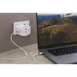 Reseadapter 2-polig världsomspännande reseadapter med integrerad dubbel USB-laddare (1x USB C & 1 x USB) 65 watt strömförsörjning - Reseadaptrar - 7640166328308 - 53