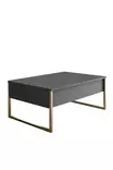 Vardagsrumsmöbelset Hanah Home Luxe Antracit Guld Spånskiva 160x35x80 cm 180x30x50 cm 90x60x40 cm - Möbler - 8684282178248 - 14