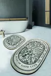 Badrumsmatta Set Mijölnir Beige Grön 100% Polyester Antibakteriell Halkfri 50x60 cm & 60x100 cm - Badrumsmattor och våtrumsmattor - 8683743784578 - 1