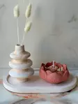 Doftljus Set Aberto Design Glamour Candle Rosa Betong Soya 12x7x7 cm 8x5x8 cm 18x9x2 cm - Ljus och lyktor - 8684283555468 - 3