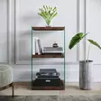Bokhylla Hanah Home R300 Valnöt Massiv Furu Härdat Glas 40x80x35 cm - Bokhyllor - 8681875832068 - 2