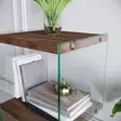 Bokhylla Hanah Home R300 Valnöt Massiv Furu Härdat Glas 40x80x35 cm - Bokhyllor - 8681875832068 - 3